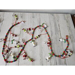 Bombay Garland dog snowman RARE Santa unique Xmas tree vintage garland